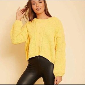 Chunky knit yellow sweater